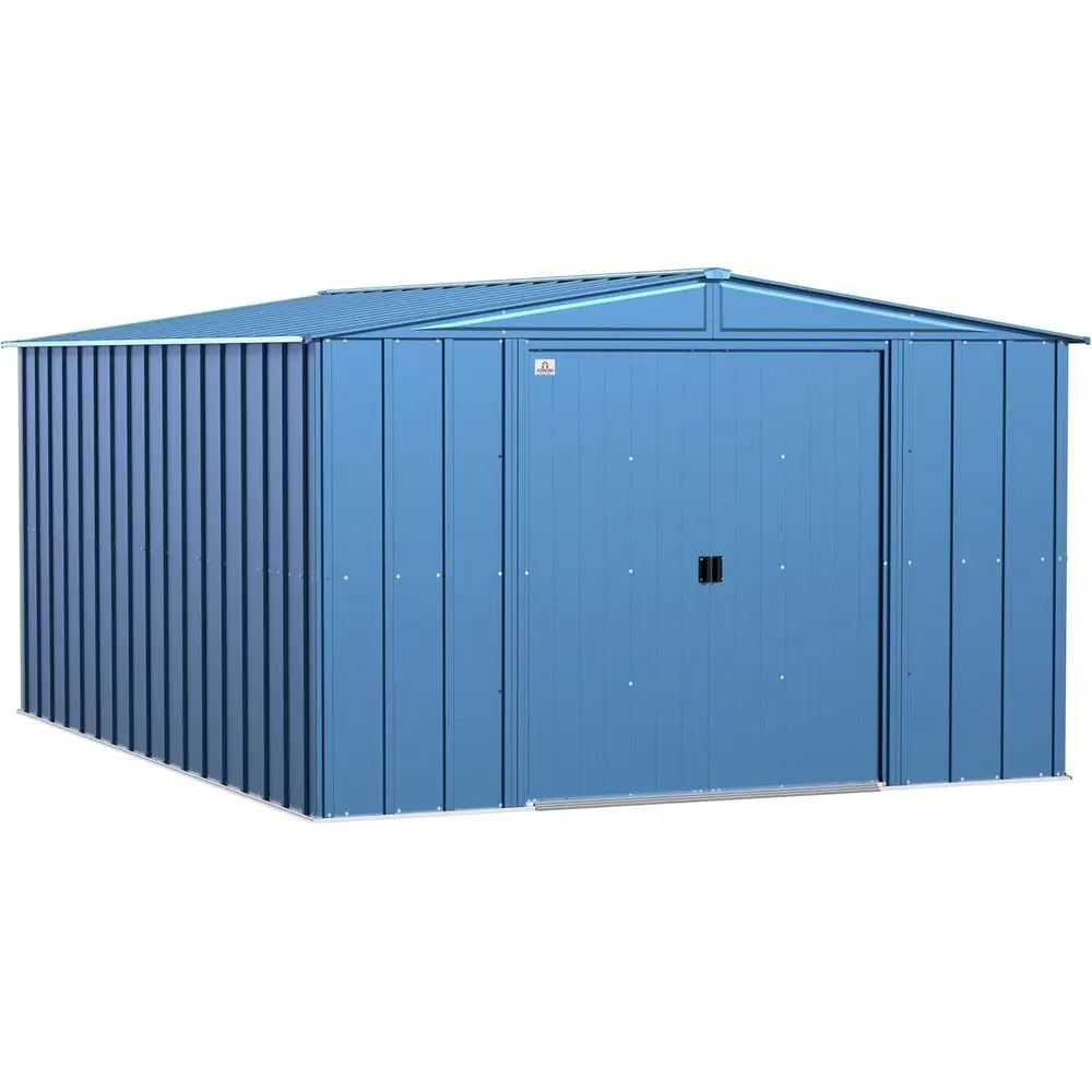 

Classic Steel Storage Shed, 10x14, Blue Grey