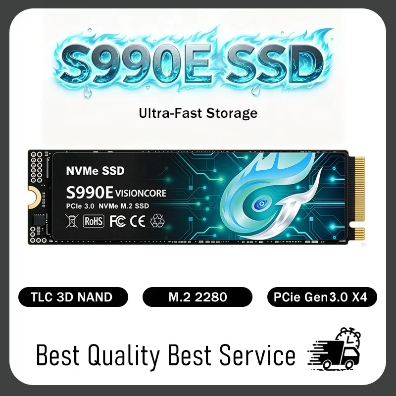 High Speed PCIe3.0 ,Original S990E SDD,500GB-4TB SSD M.2 NVMe Internal Solid State Drive Drive Works for  Laptop PC Hard Disk