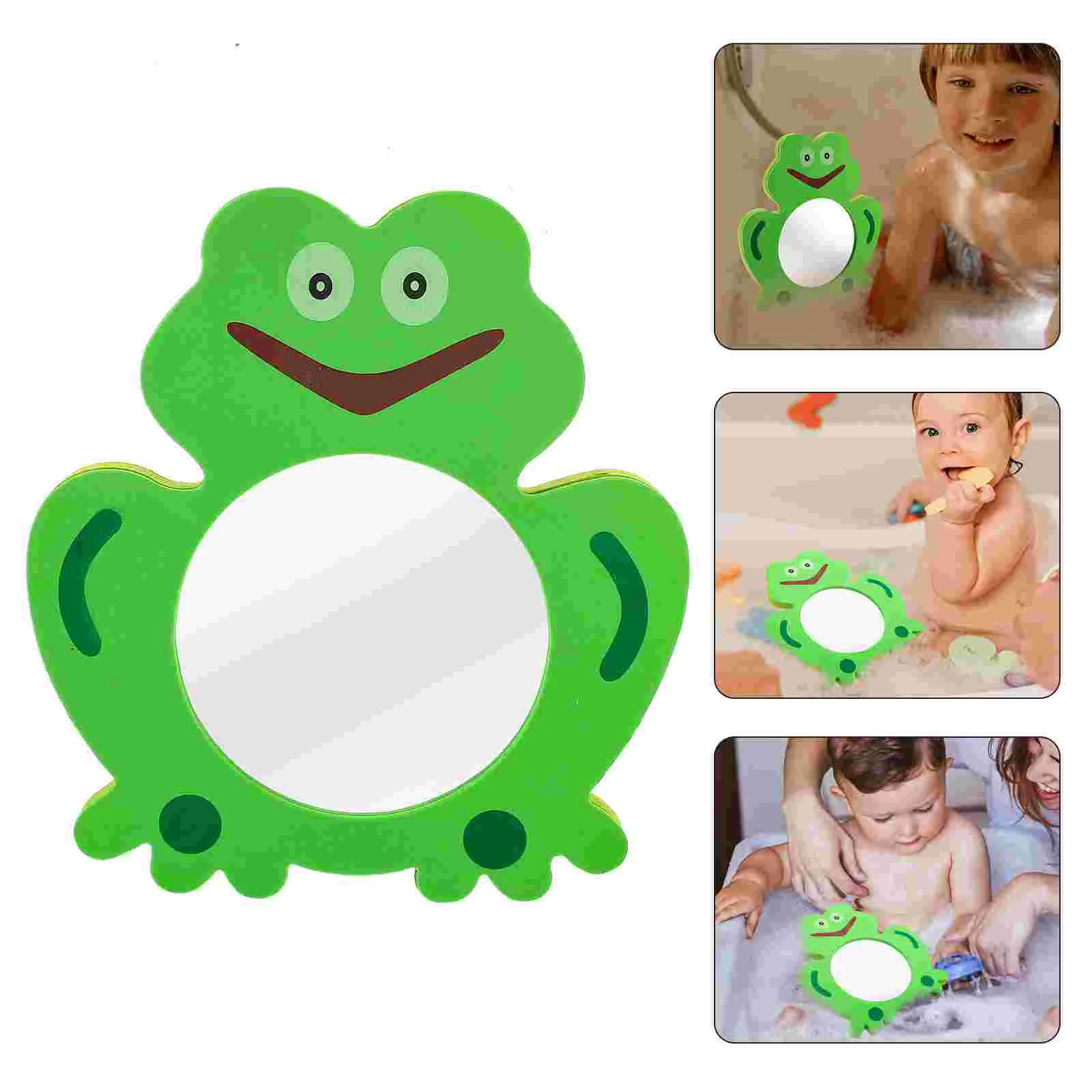 Jouet de bain pour enfant, 1 pièce, miroir de dessin animé EVA, jeu de bain, Design vert créatif, jouet d'eau, jouets éducatifs