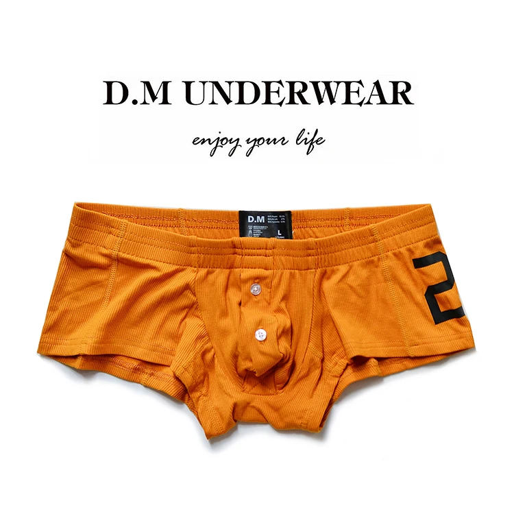 Men\'s Sexy Underwear Fashion Design Boyshort Boxers Comfortable Solid Color Underpants for Men Boy Cosplay Party