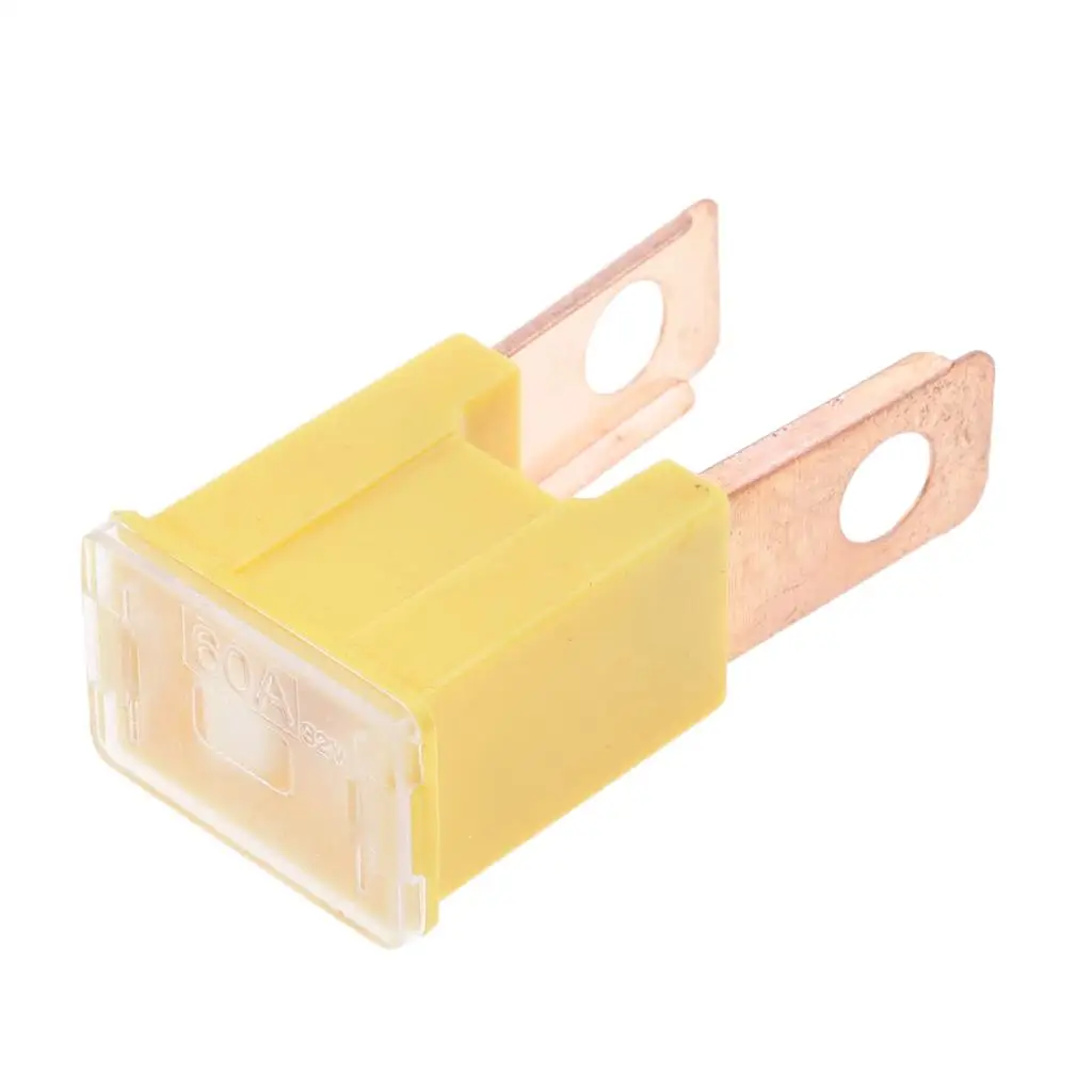 Box Shaped Car Auto Fuse Set 60A Yellow Standard PAL Fuses for Automotive Battery Fuse Block Applications