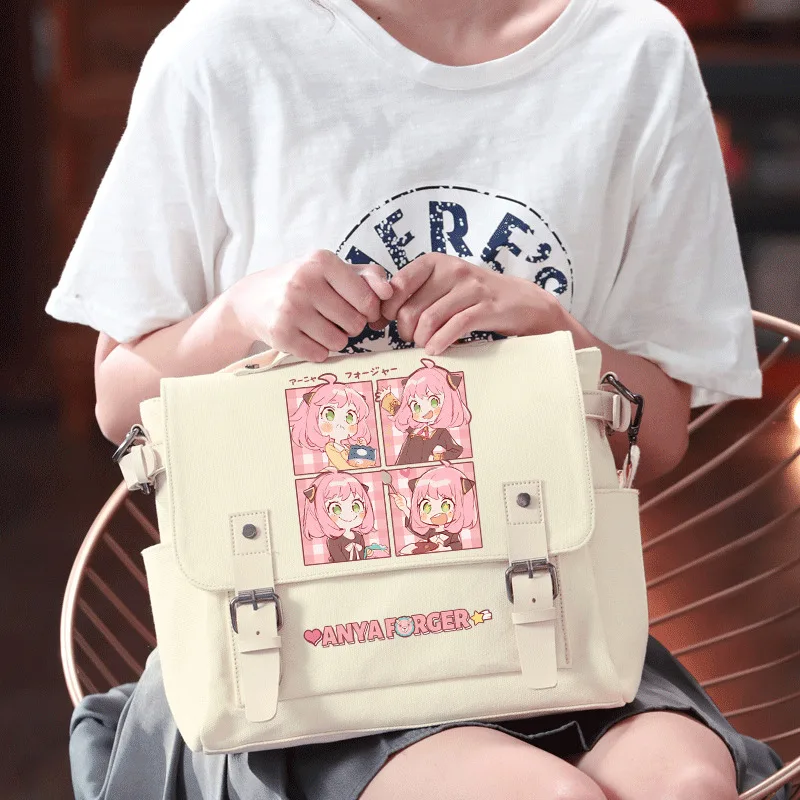 Spy X Family Anime Merchandise Aniya Cute Cartoon Single Shoulder Canvas School Carrying Books Crossbody Bag For Women Anime
