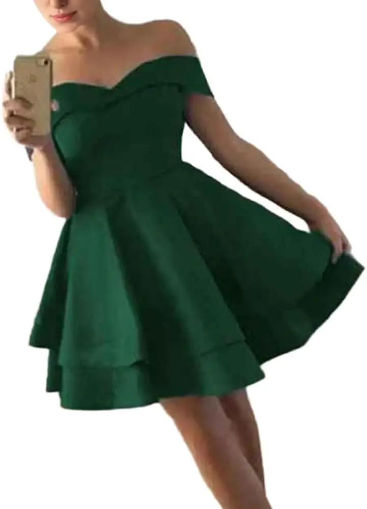 

Короткое атласное платье обратно в школу для подростков, выпускное бальное платье без бретелек с v-образным вырезом и открытыми плечами, элегантное вечернее платье