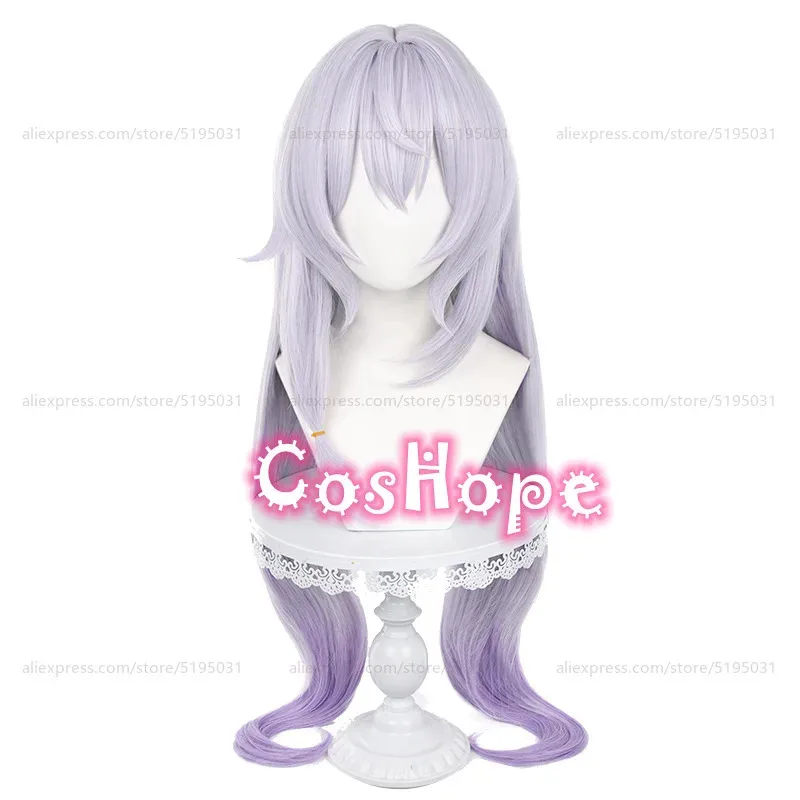 

qa156HSR Black Swan 95cm Long Light Purple Gradient Wig Anime Cosplay Heat Resistant Synthetic Wigs