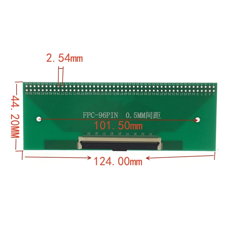 1 szt. Adaptera FPC/FFC 0.5MM do 2.54MM Ln-line 96-pinowa podstawa LCD płyta testowa FR-4 włókna szklanego