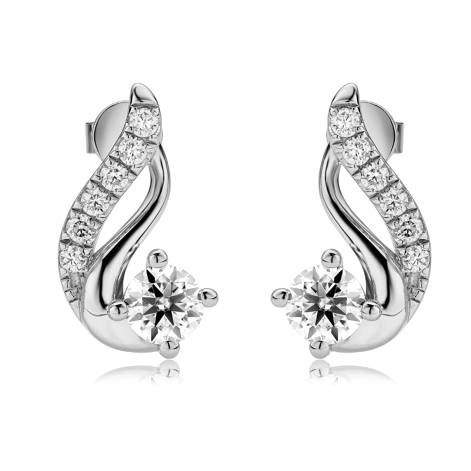 

Seasons of Shine Solid S925 Sterling Silver 1ct Moissanite Hoop Earrings for Women Birthday Gift Valentines Day Mothers Gift