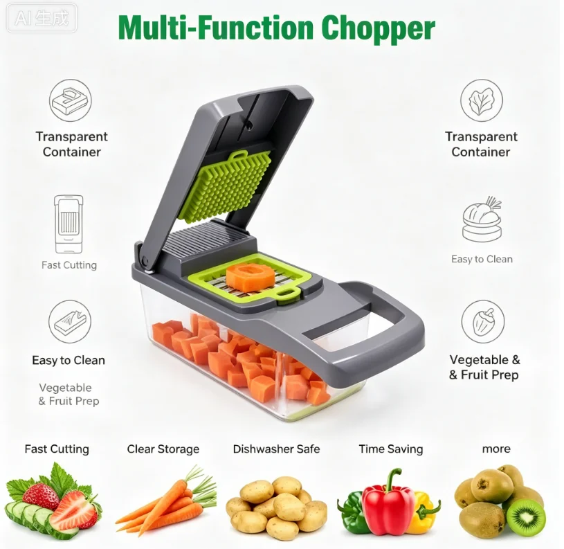 Versatile Vegetable Slicer Cutter Shredder, Potato Carrot Scraper Tool, Practical Food Processor Fresh Fruit Veggie Preparation