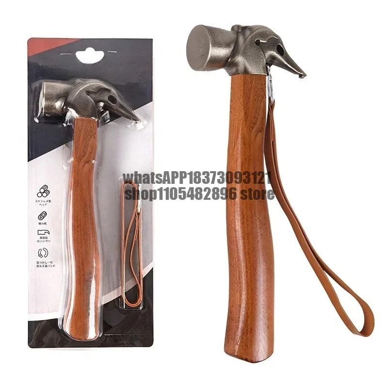 Camping Copper Hammer Portable Tent Nail Extractor Multifunctional Tool with Removable Lanyard Hiking Survival Equipment