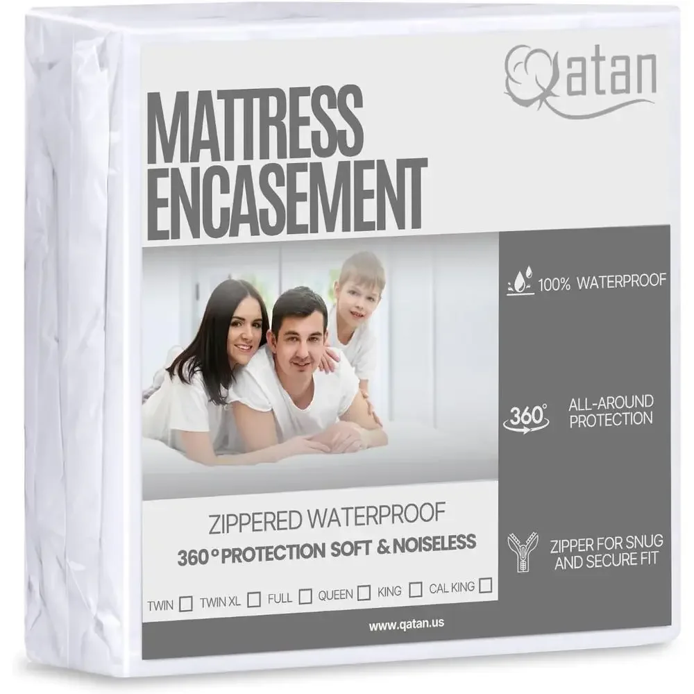 Ull XL Mattress Protector with Zipper – Waterproof Mattress Protector Ull XL Size – Soft, Breathable & Noiseless Zippered Mattress Cover – I