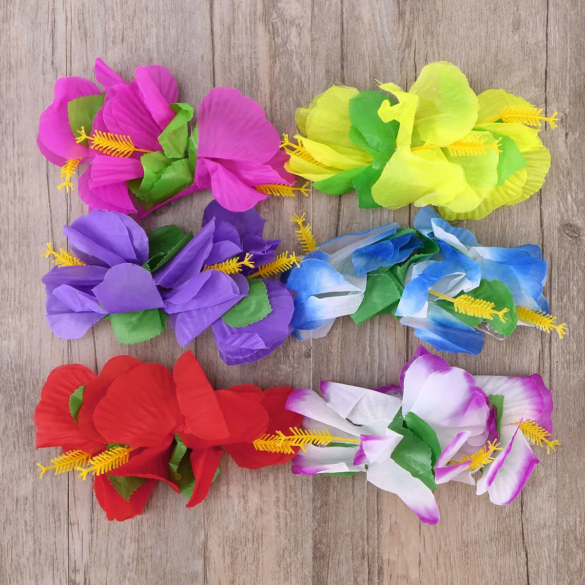 12Pcs Hibiscus Flower Hair Clips 6 Colors Sweet Young Design Easy Comfortable Daily Wear Beach Party Wedding Prom Summer Picnic