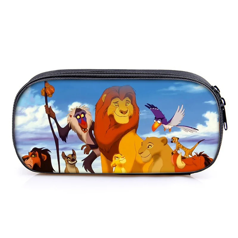 Mufasa Lion King astuccio per studenti portatile Disney Movie Anime Cartoon Pencil Box Back The School Supplies Storage Pencil Bags