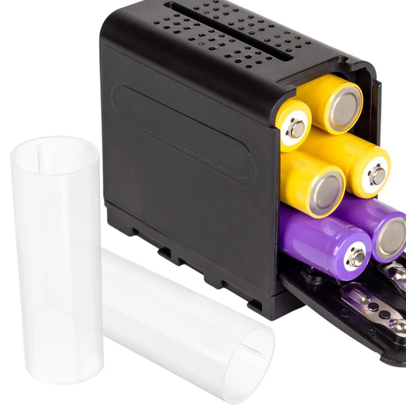 

10Pcs Battery Sleeve Adapter Plastic Protective Tube Converter for 26650 to 18650 Battery Holder Insulation Sleeve Spacer Case