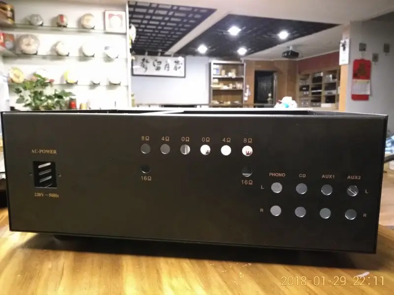 Hifi 아이언 튜브 앰프 섀시 오디오 프리앰프, DIY 박스, EL84, 6V6, 6P1, 6P14 등, 430x150x350mm