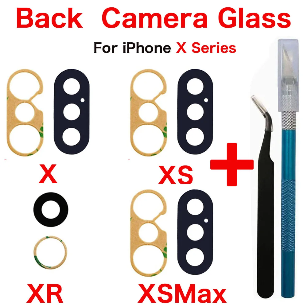 Rear Camera Glass Lens Replacement For iPhone X XR XS 11 12 13 14 Mini Pro Max And Remove Tools