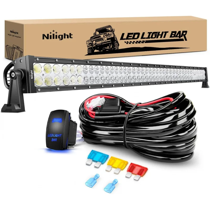 

42Inch 240W Spot Flood Combo Led Light Bar Off Road Driving Boat Fog 12V 5 Pin Rocker Switch Power 14