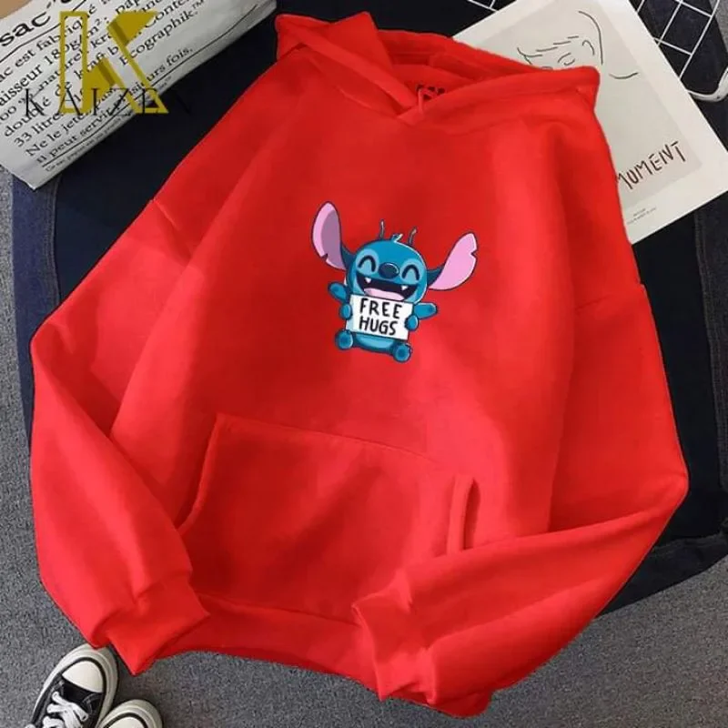 Disney Hoodie Stitch Pattern Unisex Top Fashion Loose Couple Clothing