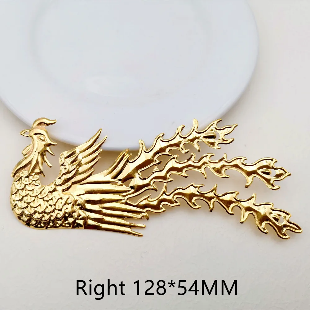 

10/30 шт. 128x54 мм золотой цвет металлический филигранный цветок ломтик большой подвески Феникс базовая установка DIY компоненты для изготовления ювелирных изделий фурнитура