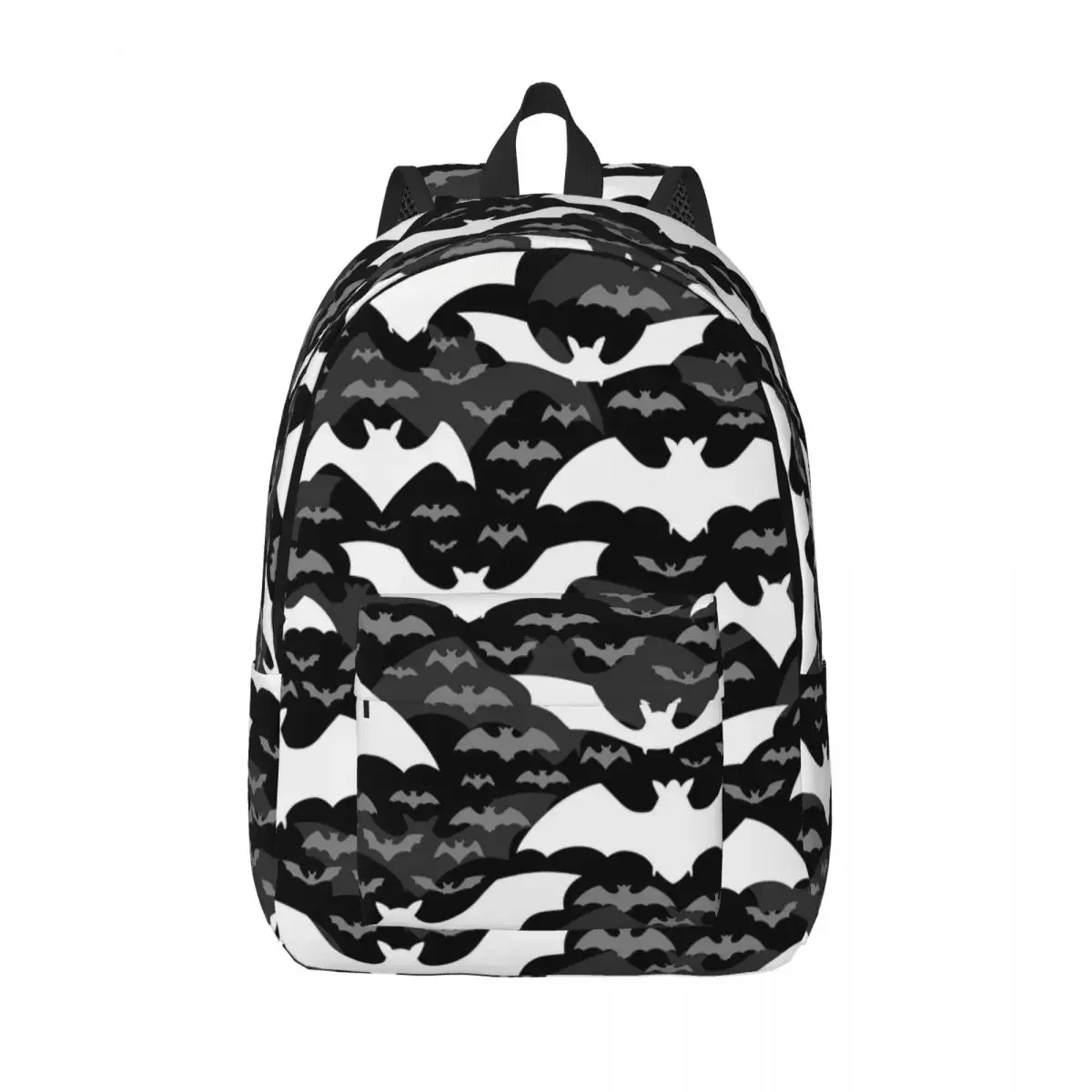 Mochila informal con estampado de murciélago para hombre y mujer, bolsa de lona con estampado de murciélago volador, Animal de trabajo para estudiantes, para ordenador portátil y de noche