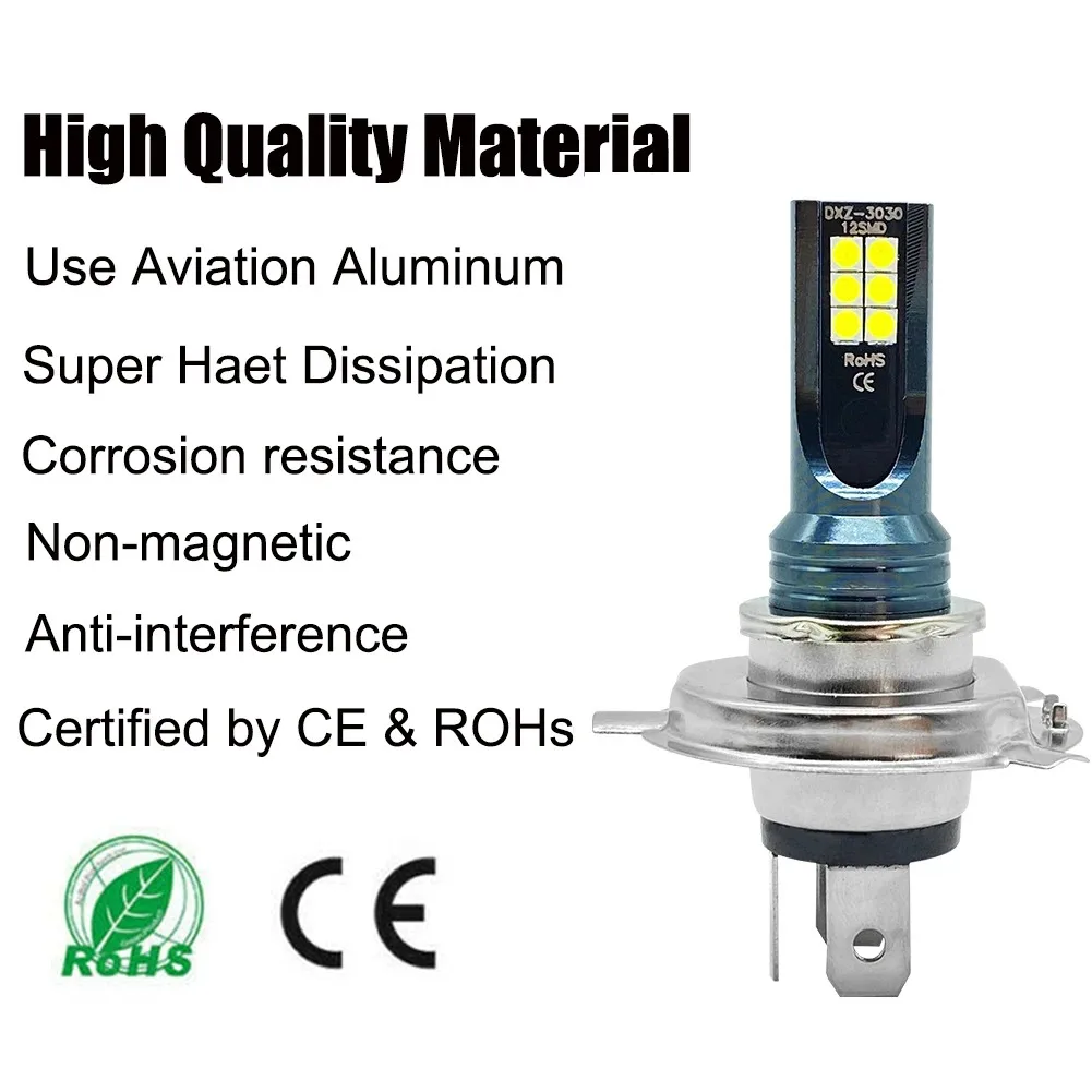2pcs Universal Plug & Play LED Car Headlight & Fog Light Bulbs H4 H7 H11 9005 9006 High Bright 6000K White Auto Replacement Lamp