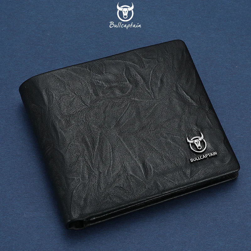 محفظة رجالية من الجلد الطبيعي من BULLCAPTAIN - سعة كبيرة مع فتحات بطاقات متعددة، تأتي مع صندوق هدايا، هدية عيد الميلاد #1