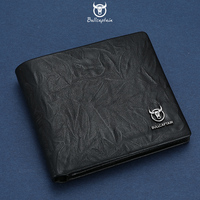 BULLCAPTAIN Genuine Leather Men's Wallet - Large Capacity with Multiple Card Slots, Comes with Gift Box,Christmas Gift