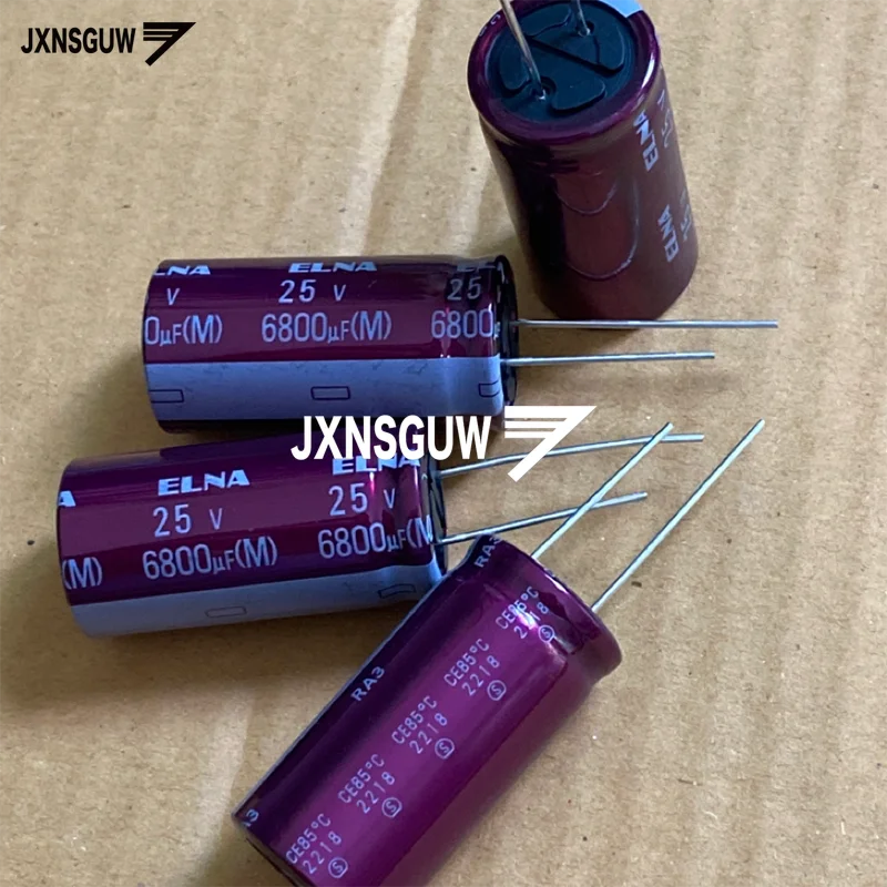 10PCS NEW ELNA RA3 25V6800UF 18X35MM 6800UF 25V RED Purple Red Robe Audio Aluminum Electrolytic Capacitor 85 degrees 6800uF/25V