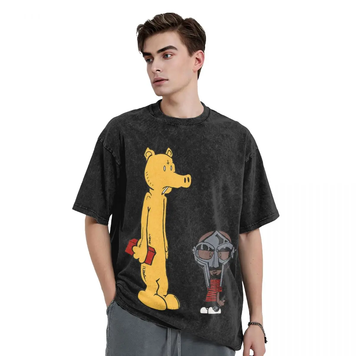 Washed T Shirts Mf Doom Madlib Lord Quasimoto Madvillain T-Shirts Oversize Streetwear Cotton Printed Tops Men Women Tee Shirt