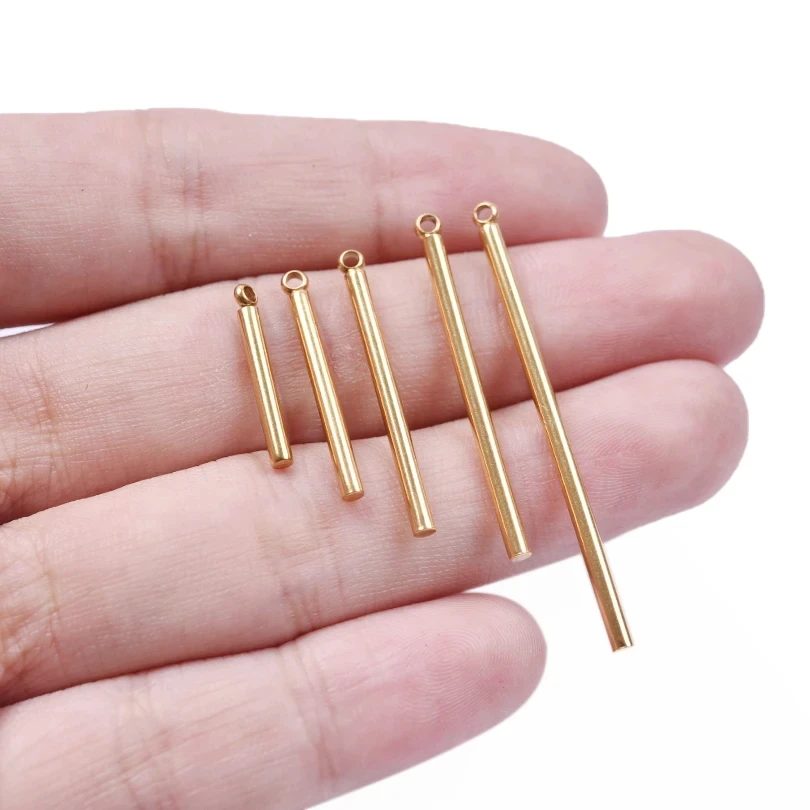 10 sztuk/partia Cylinder ze stali nierdzewnej zwisają wisiorki Charms wiszące DIY akcesoria do wyrobu biżuterii ustalenia na naszyjnik kolczyki