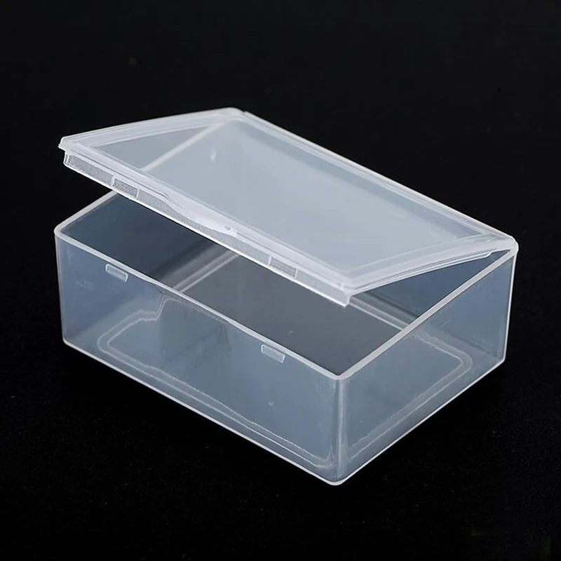 1pcプラスチック透明蓋収納ボックスコレクションコインジュエリーケース店クリアコンテナ自宅保管ケース