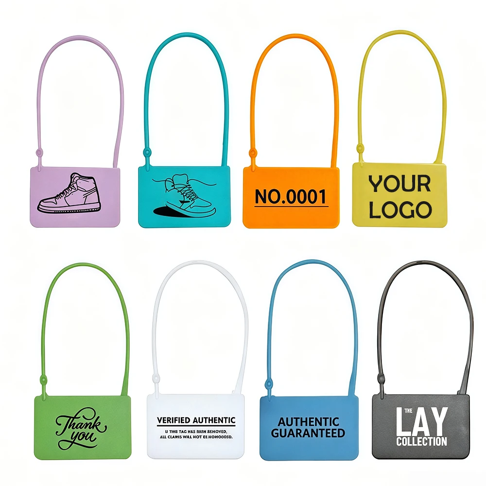 100Pcs Custom Logo Disposable Plastic Security Seals Zip Tie Tags for Clothing Shoes Bags 165mm 6.5