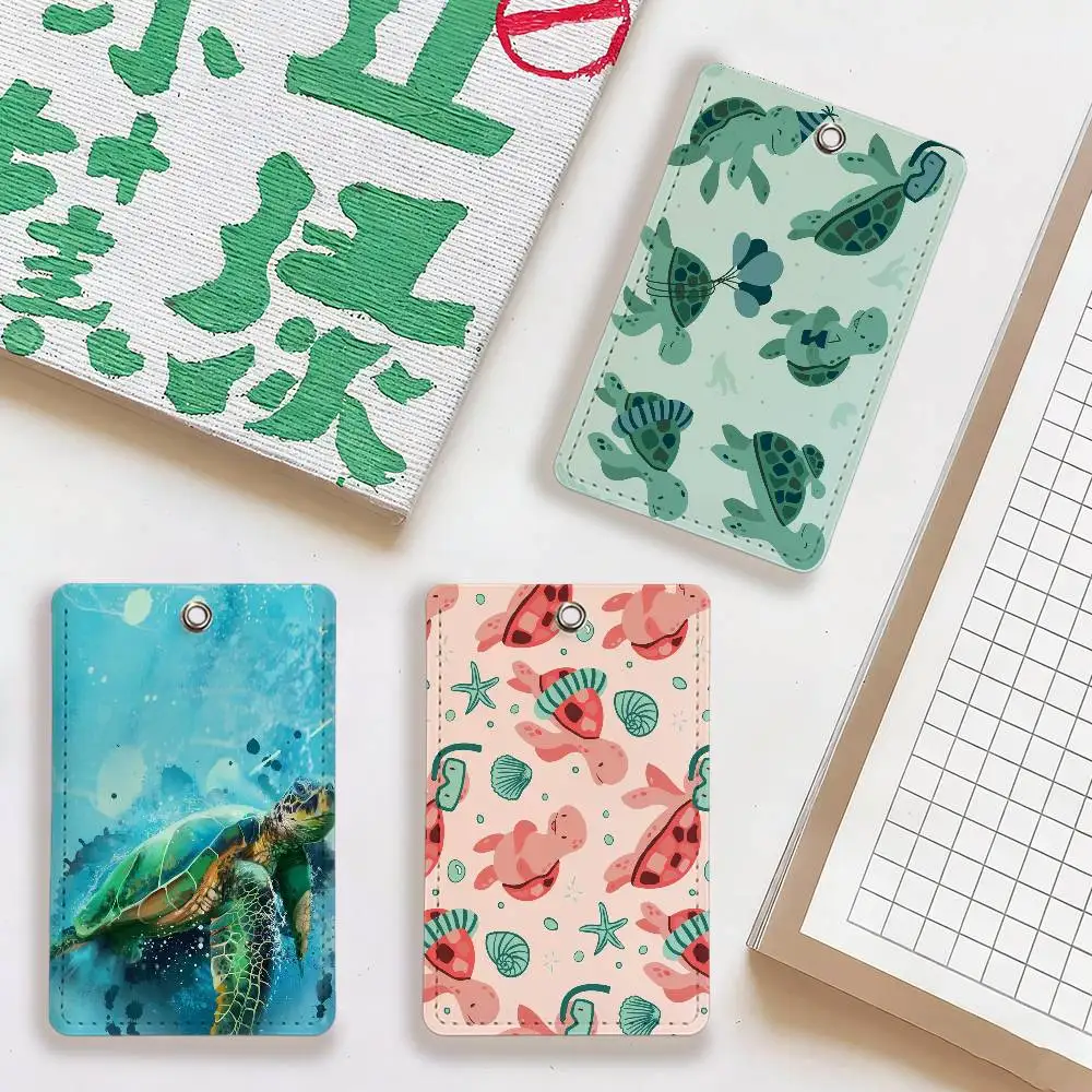 Cute Animal Sea Turtle Card Holder Neck Lanyard For Pass Card Credit Keychain Straps