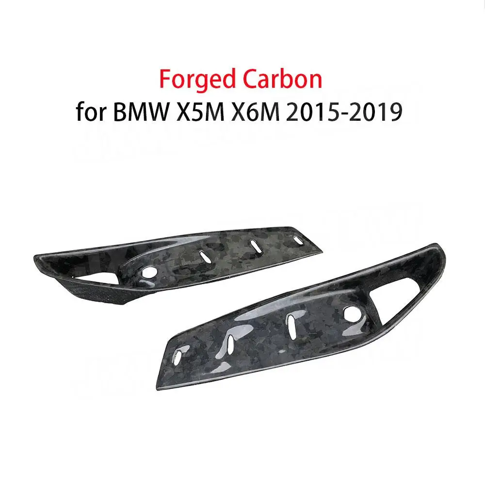 Dry Carbon Fiber Front Foglamp Air Vent Trim Eyelids Grill Covers For BMW X5M F85 X6M F86 2015 -2019 Car Styling