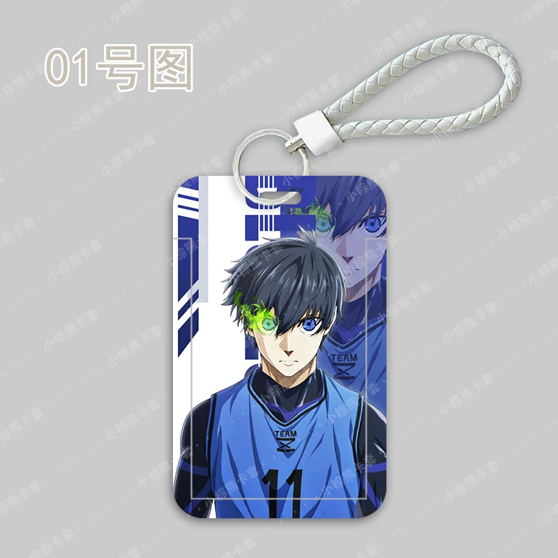 Anime BLUE LOCK Cosplay Student Sliding Closure Keychain Ferrule Set Bus Pass Entrance Guard Campus Card Birthday Xmas Gift