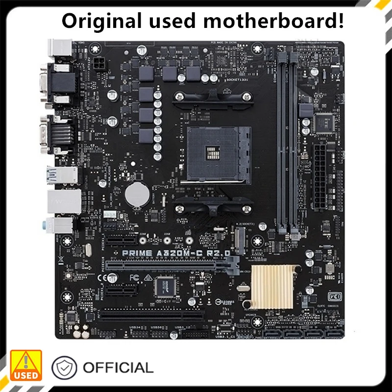 

For A320 PRIME A320M-C R2.0 Motherboard Socket AM4 For AMD A320 DDR4 USB3.0 SATA3 Original Desktop Mainboard Used Mainboard