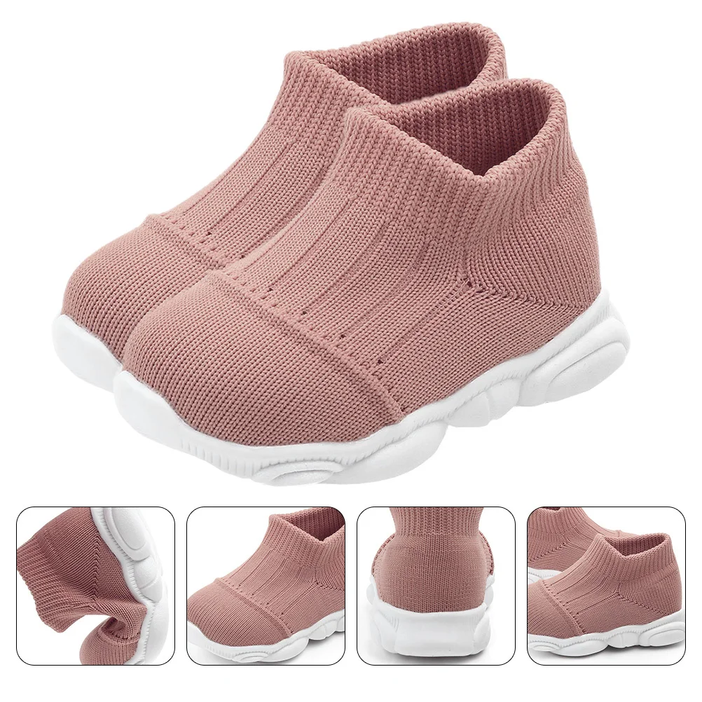 1 par de zapatos antideslizantes para bebés, zapatos de malla transpirables, suela suave, zapatos para caminar para niños pequeños, diseño tejido Prewalker