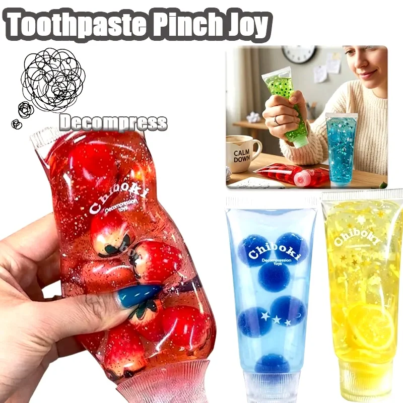 

1PC Toothpaste Squishy Slow Rising Small Squeeze Ball Stress Relief Soft TPR Putty for Finger Exercise Decompression