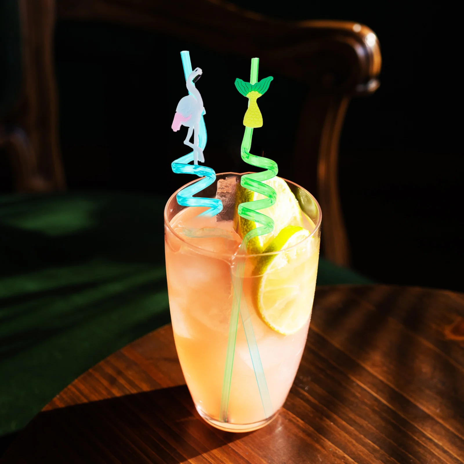 

12Pcs Tableware Flamingo Mermaid Tail Unicorn Twisted Reusable Drinking Straws Juice Coffee Bubble Tea Party