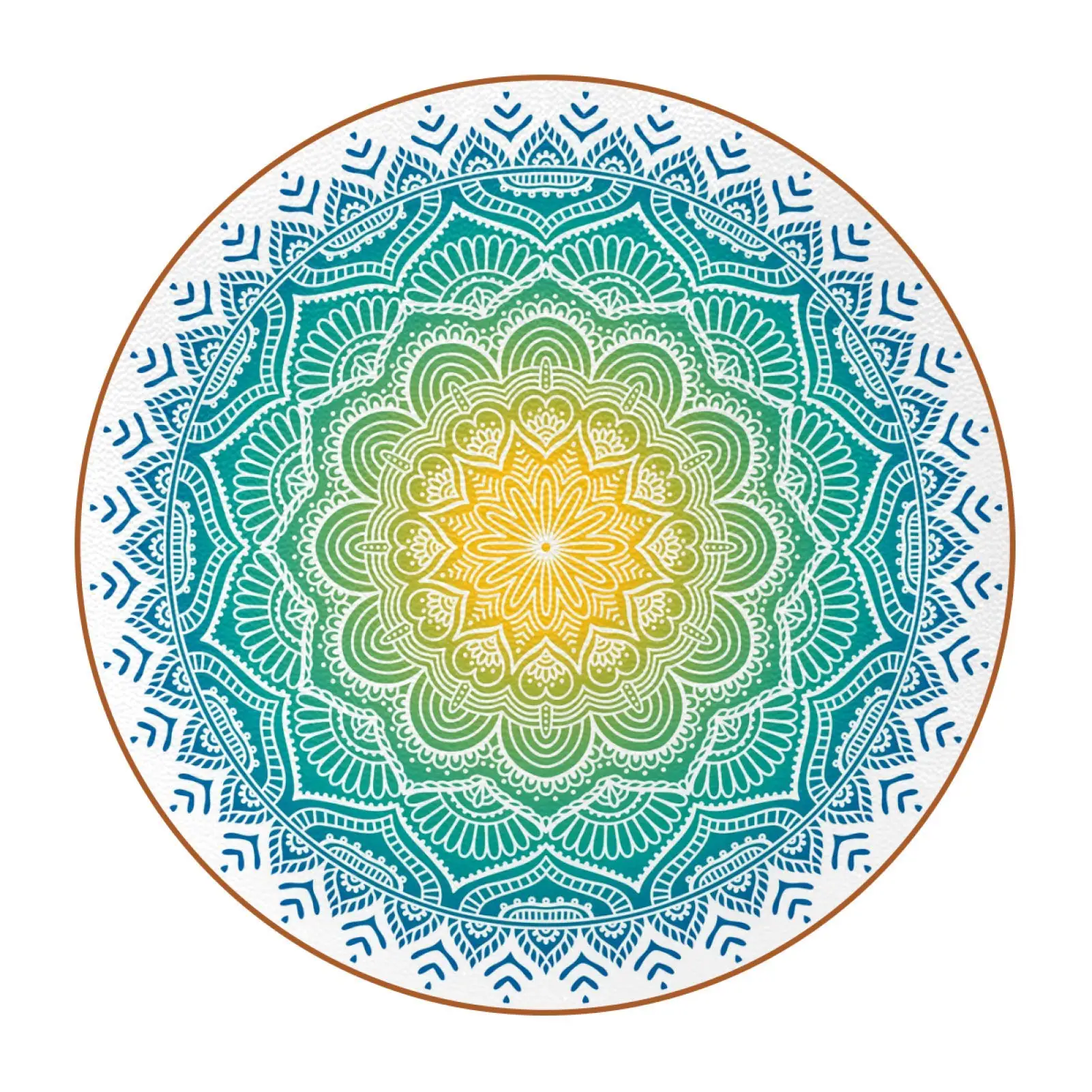 Beautiful Mandala Print Pattern Ceramic Round Coaster for Home Coffee Table Spirituality Graphic Design Farmhouse Drink Coasters