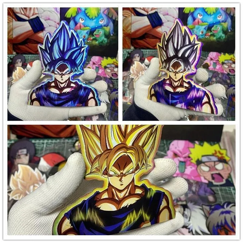 Dragon Ball Sun Wukong Vegeta Cartoon Creative 3D Gradient Sticker Fashion Waterproof Mobile Phone Computer Decoration Sticker