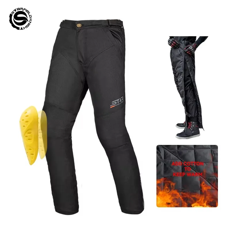 

Star Field Knight Winter Warm Men Women Motorcycle Pants Quick Take-off Waterproof Riding Trousers With CE Protect Accessories
