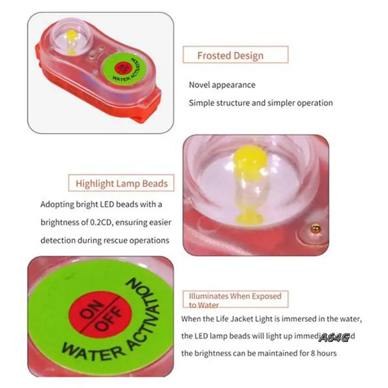 

10 Pcs Life Jacket Light Emergency Underwater Activated Led High Light Emergency Water Survival
