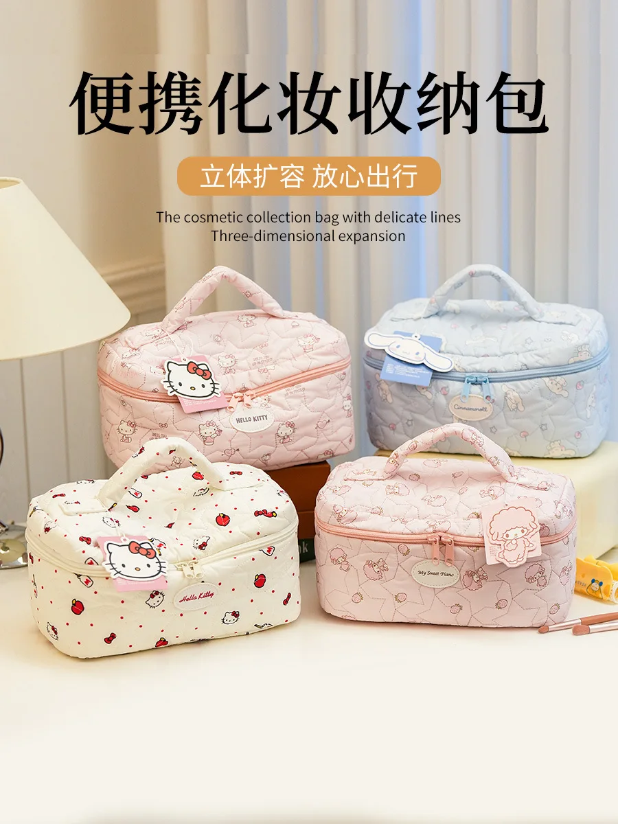 Hello Kitty Original Cosmetic Bag Large Capacity Portable Cloud Fashion Handheld Travel Toiletry Storage Pouch For Young Women view 2