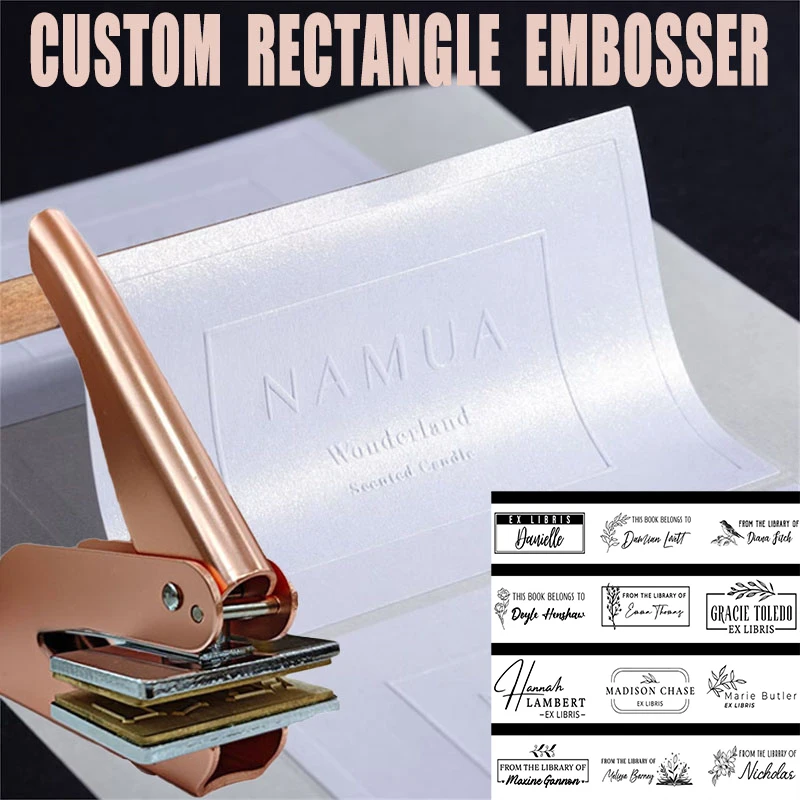 LOGO-Embosser-Stempel, personalisiertes Design, individueller Text, Adresse, Name, Bibliothek, Buch-Embosser-Siegel für DIY-Hochzeitseinladungsdekoration
