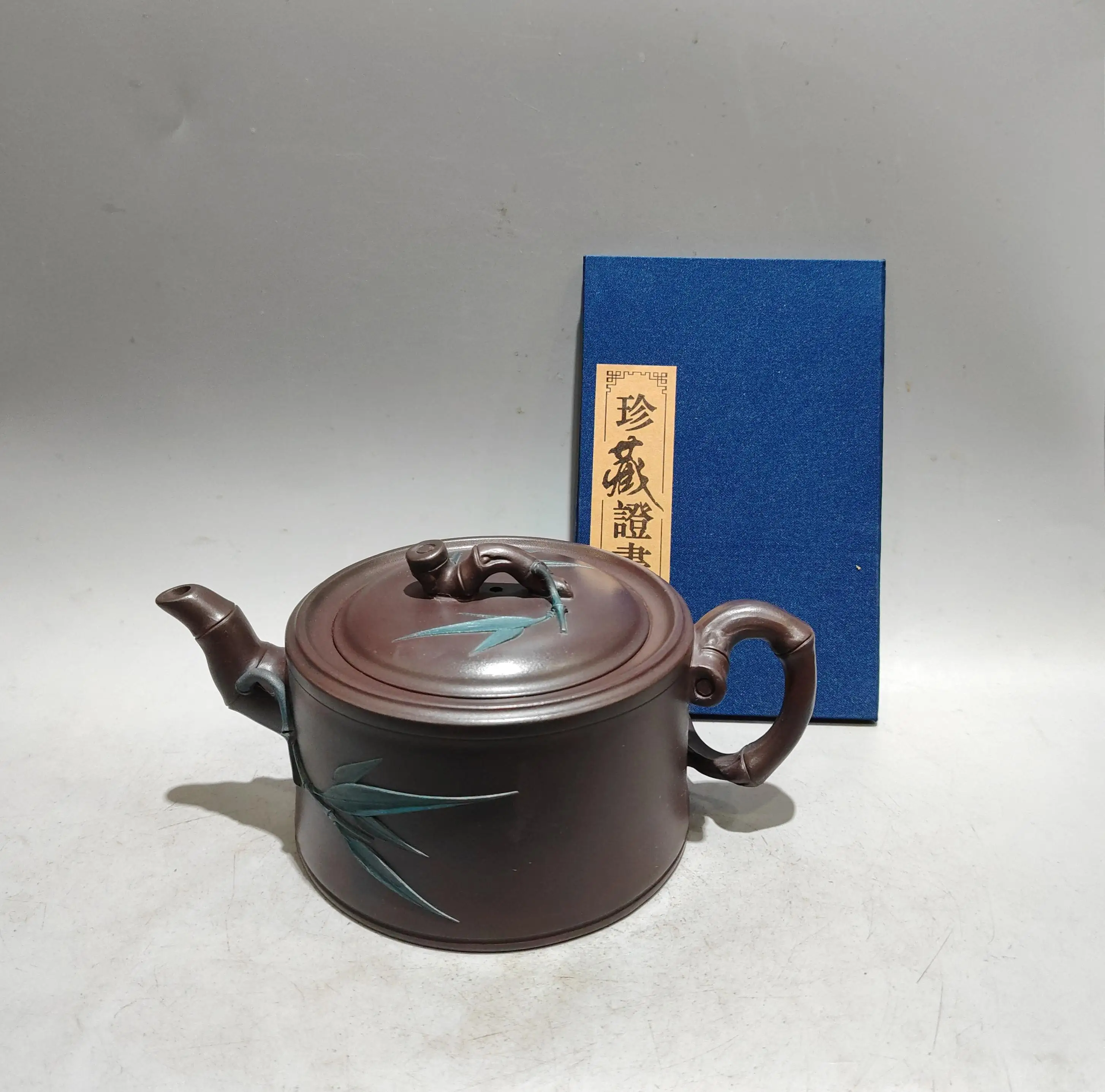 Purple Clay Pot two-color Bamboo leaf pattern Bamboo section pot Kettle Teapot Pot Tea