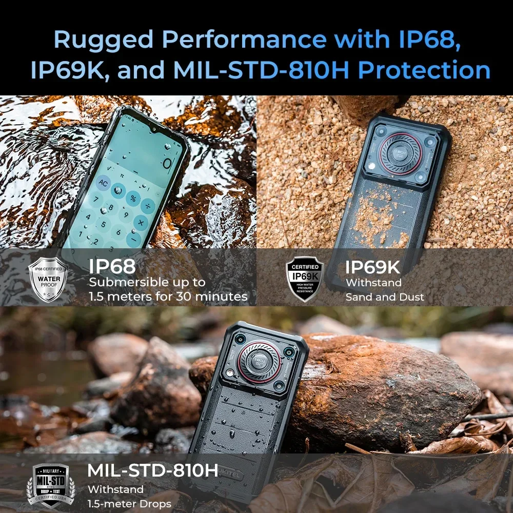 Oukitel WP36 Pro Robustes Telefon 6,52 Zoll HD 60 Hz 6 GB RAM + 256 GB ROM MTK8788 10600 mAh Mobiltelefon Android 13 13 MP Kamera Handy NFC