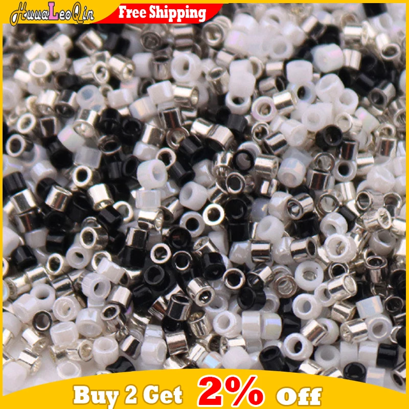 10g 1.3*1.6mm Generic Uniform Metallic Color Glass Beads 11/0 Japanese Loose Spacer Seed Beads for Jewelry Making DIY Sewing