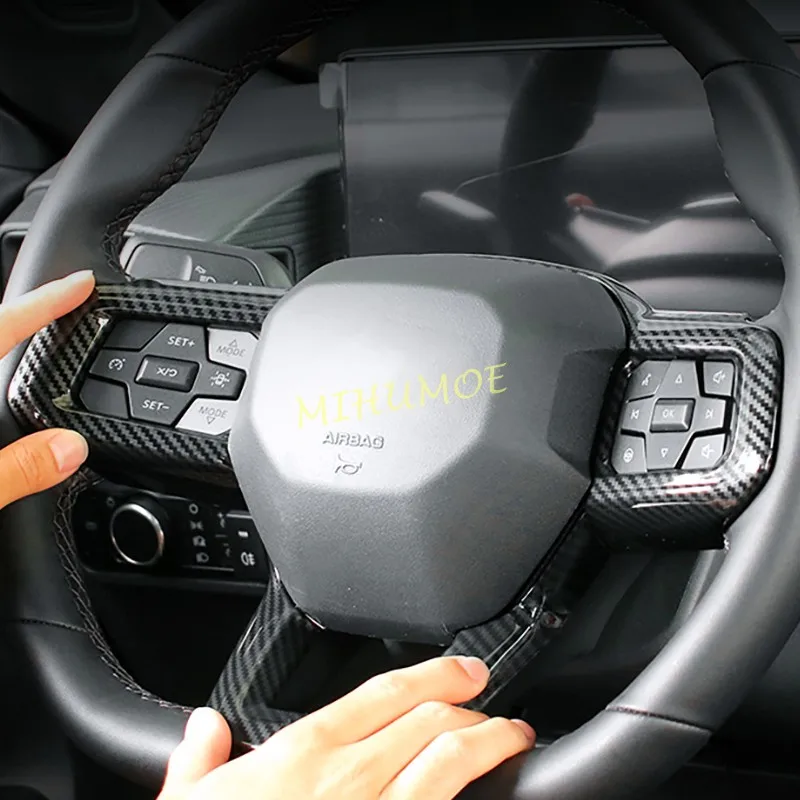 

For Ford Mustang 2024 2025 2026 Carbon Fiber Interior Steering Wheel Switch Trims Stylish Accessories