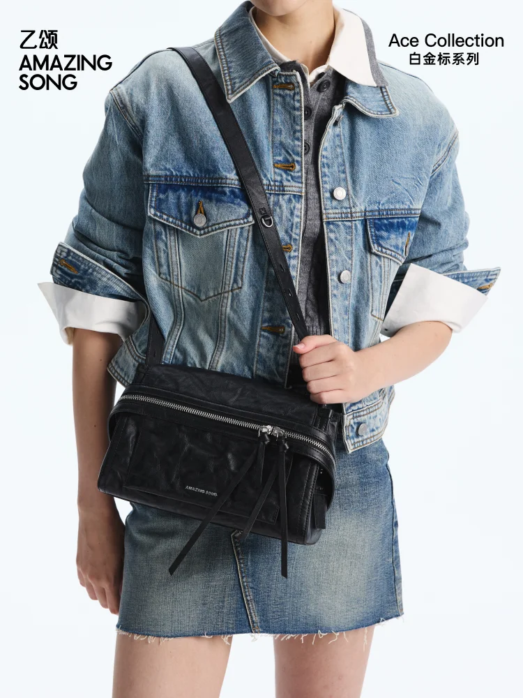 Increíble maletín en rollo de queso Song, bolso pequeño, colección Ace, 2025, nuevo cuero de vaca de grano superior curtido vegetal teñido con agua