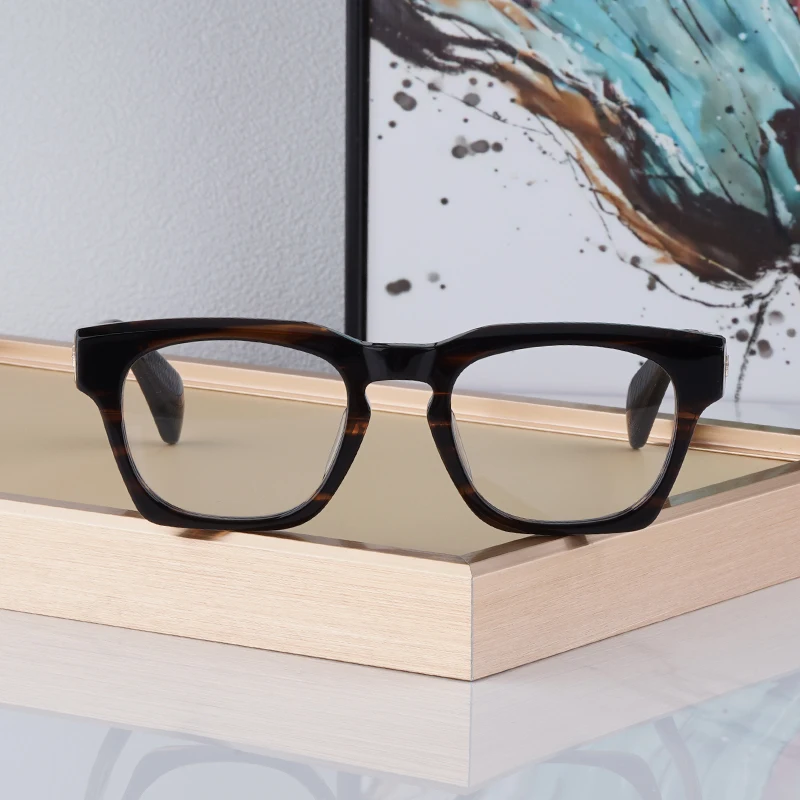 Acetate Rectangle Glasses Frame For Men Women Japanese Style Handmade High Quality  Designer Eyeglasses Can customize lenses