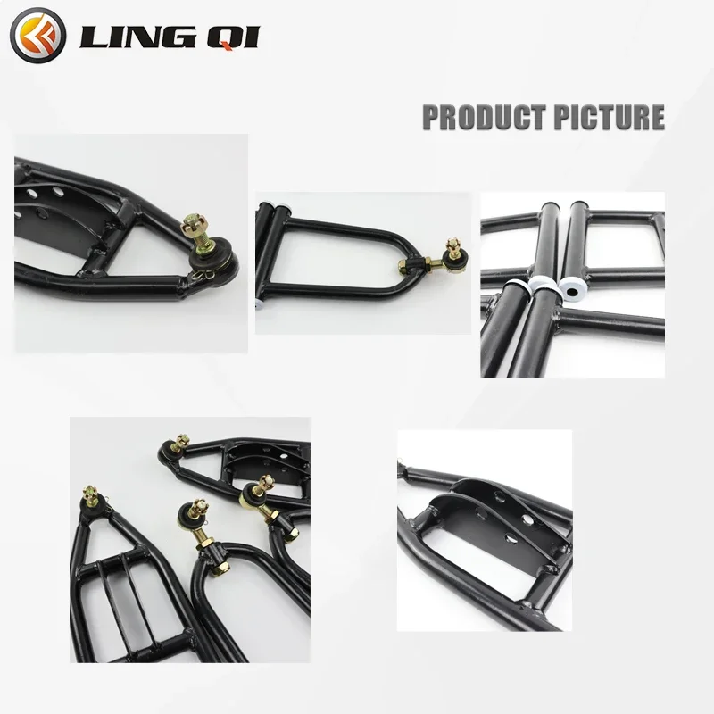 ONLEEYPP ATV Quad Bike Buggy Go Kart Parts Metal Upper/Lower Swingarm And Front Suspension Shock Kit Adjustable Ball Head
